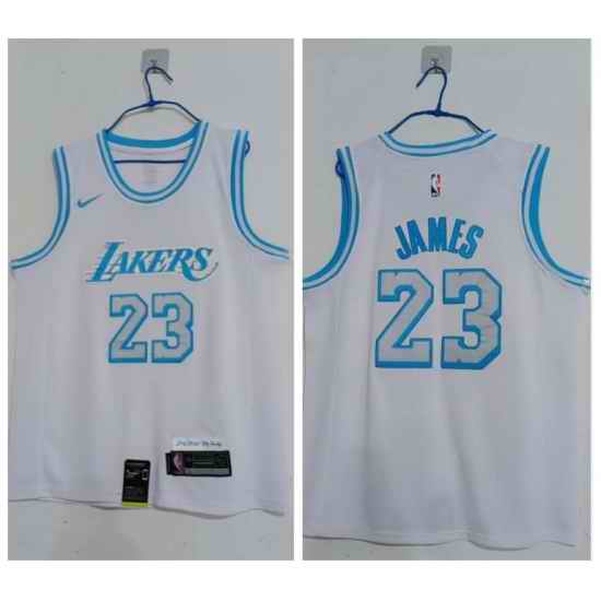 Men Los Angeles Lakers 23 Lebron James White 2020 21 City Edition Nike Swingman Jersey